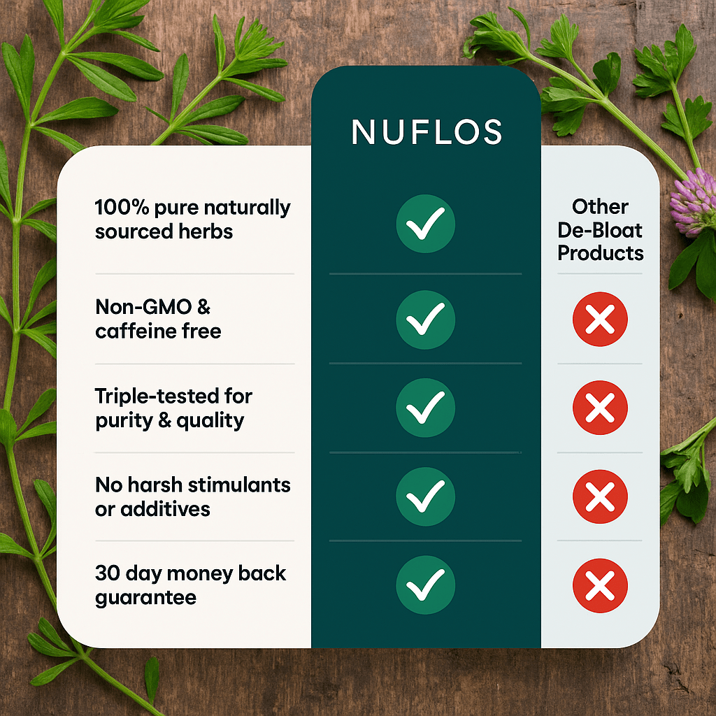 Nuflos De-Puff Drops – Naturally Drain Puffiness From Face, Belly, And Legs