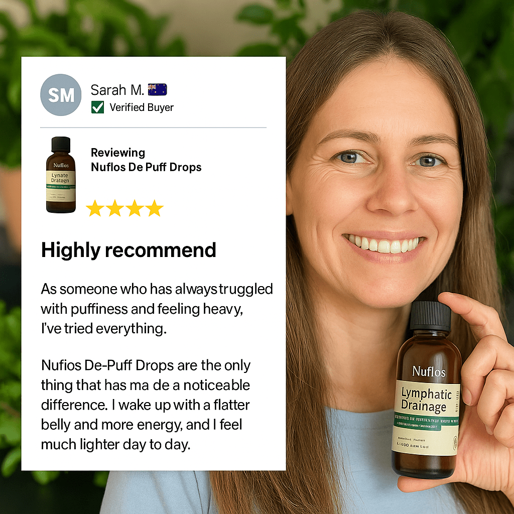 Nuflos De-Puff Drops – Naturally Drain Puffiness From Face, Belly, And Legs