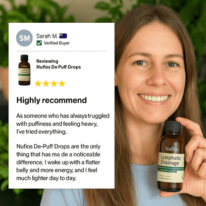 Nuflos De-Puff Drops – Naturally Drain Puffiness From Face, Belly, And Legs